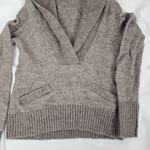 J Crew Womens Merino Wool Alpaca Blend Tan/Brown Sweater Pullover Y2K SMALL - Picture 3 of 5